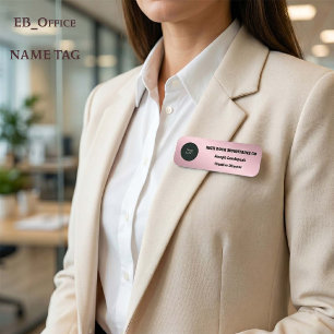 Rose Gold Metallic Business Employee Logo Name Tag