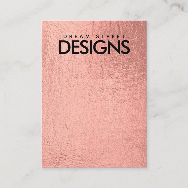 Rose Gold Metallic Earring Display Card (Front)