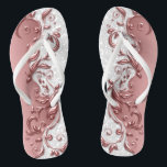 Rose Gold Metallic Floral & White Glitter Jandals<br><div class="desc">Beautiful Flip Flop Shoes. ⭐99% of my designs in my store are done in layers. This makes it easy for you to resize and move the graphics and text around so that it will fit each product perfectly. ⭐ (Please be sure to resize, change, add, delete or move any graphics...</div>