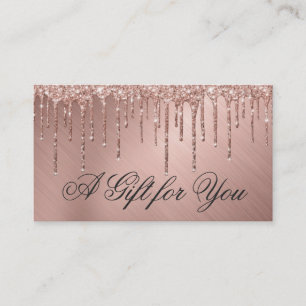 Rose Gold Metallic Glitter Drips Gift Certificate