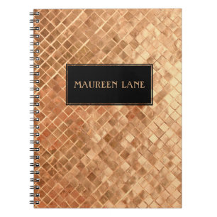 Rose Gold Metallic Look Custom Spiral Notebook