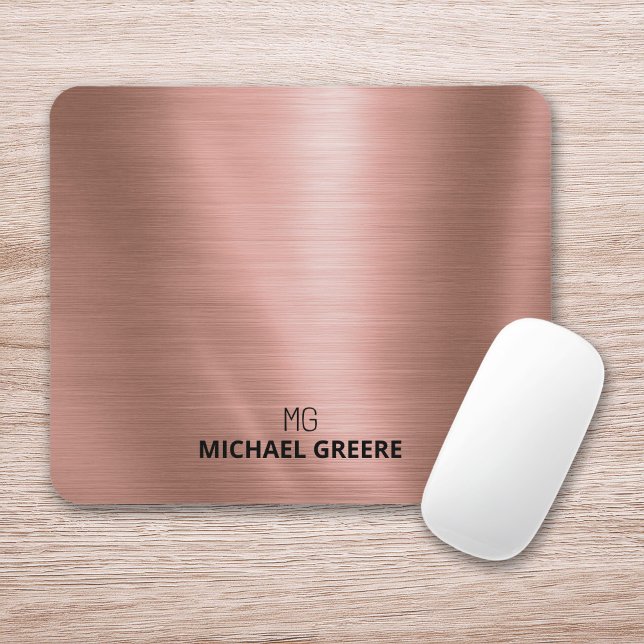 Rose Gold Metallic Personalised Mouse Pad (Creator Uploaded)