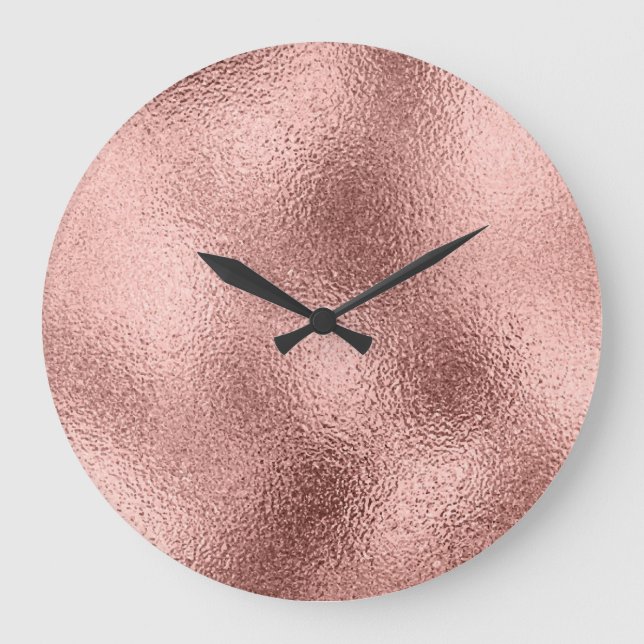 Rose Gold Metallic: Vintage Shine. Large Clock (Front)