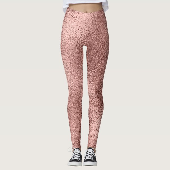 Rose Gold Metallic: Vintage Shine. Leggings (Front)