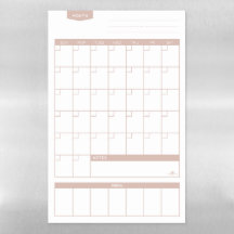 Rose gold minimal calendar magnet