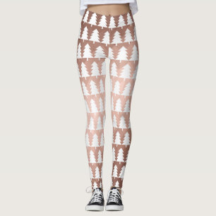 Rose gold minimal xmas tree leggings