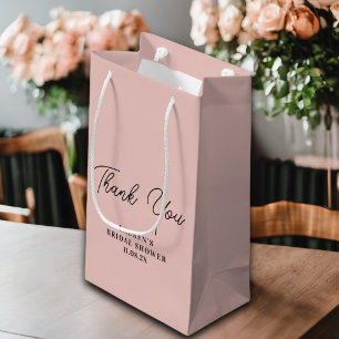 Rose Gold Minimalist Bridal Shower Thank You Small Gift Bag
