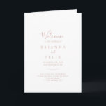 Rose Gold Minimalist Folded Wedding Program Programme<br><div class="desc">This rose gold minimalist folded wedding program is perfect for a modern wedding. The simple and elegant design features classic and fancy script typography in rose gold. Include a quote or short message,  order of service,  wedding party and thank you message.</div>