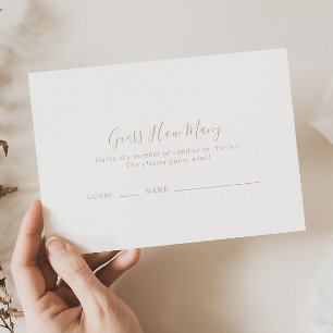 Rose Gold Minimalist Guess How Many Game Card