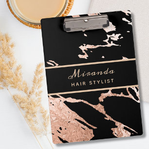 Rose Gold Minimalist Luxury Pink Marble Pattern  Clipboard