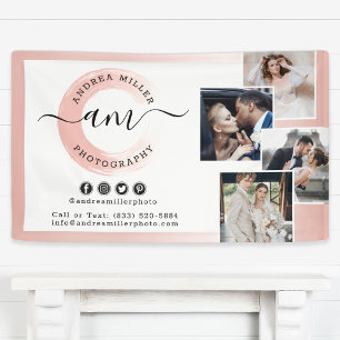 Rose Gold Minimalist Photographer Marketing Photos Banner