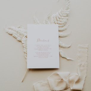 Rose Gold Minimalist Wedding Directions Enclosure Card