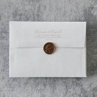 Rose Gold Minimalist Wedding Invitation Envelope