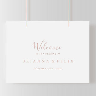 Rose Gold Minimalist Wedding Welcome Sign