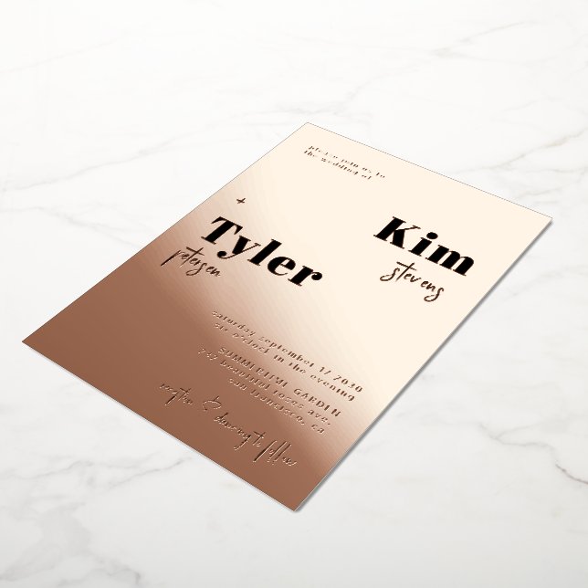 Rose gold modern bold typography elegant wedding (Rotated)