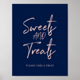 Rose Gold Modern Brush Lettering Dessert Bar Sign