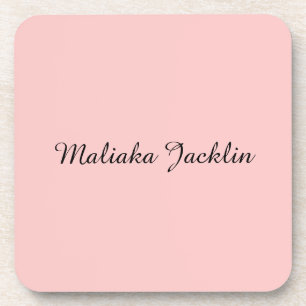 Rose Gold Modern Elegant Personalised Name Coaster