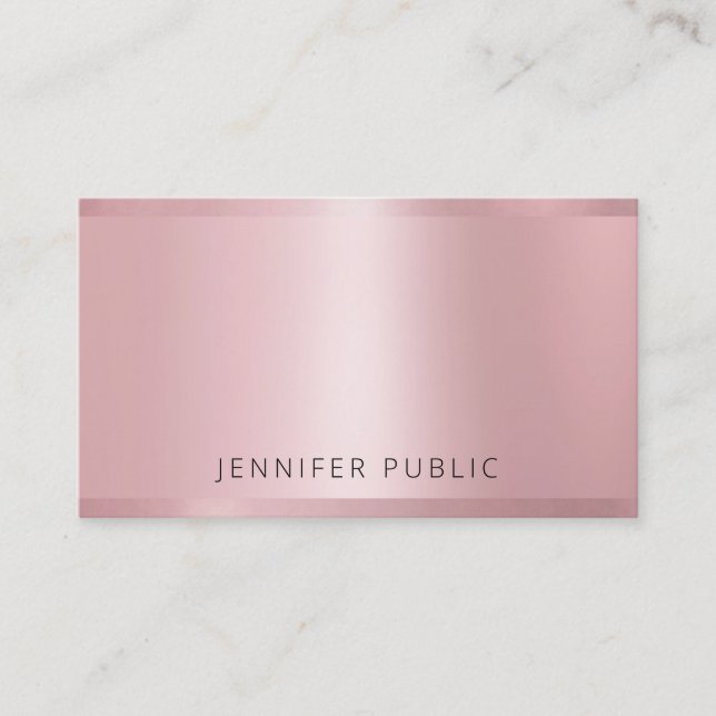 Rose Gold Modern Elegant Professional Template Business Card (Front)