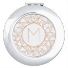 Rose Gold Modern Geometric Pattern Monogram