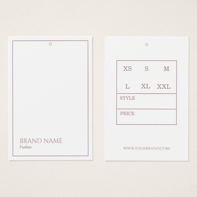 Rose Gold Modern Hang Tags (Front & Back)