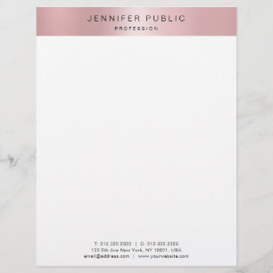 Rose Gold Modern Minimalist Design Template Custom Letterhead