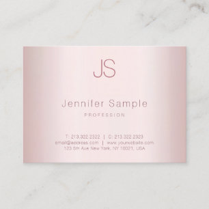 Rose Gold Modern Minimalist Monogram Template Business Card