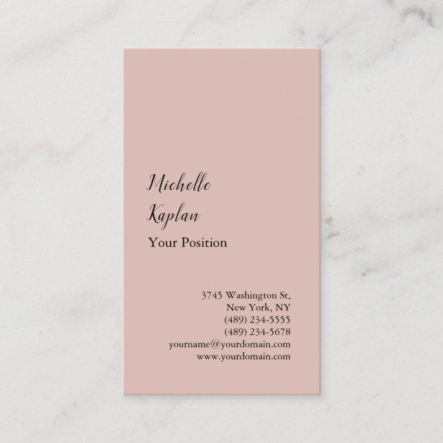 Rose Gold Modern Professional Exclusive Business Card (Front)