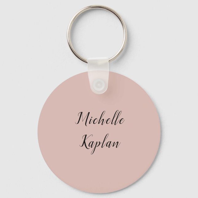 Rose Gold Modern Professional Exclusive Name Key Ring (Front)