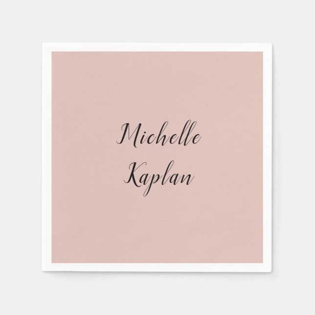 Rose Gold Modern Professional Exclusive Name Napkin (Front)