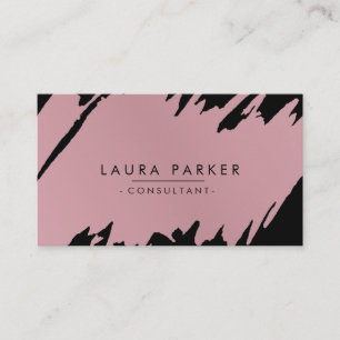 Rose Gold Modern Splatter Professional Elegant Business Card