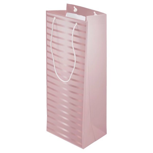 Rose Gold Modern Template Glamour Trendy Elegant Wine Gift Bag (Back Angled)