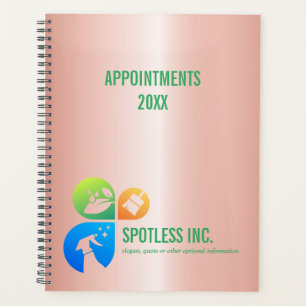 Rose Gold Modern Trendy Cleaning services logo Planner