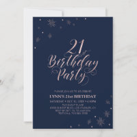 Rose Gold | Modern Typography 21st Birthday Party