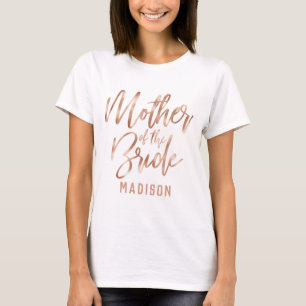 Rose Gold Modern Wedding Mother of the Bride T-Shirt