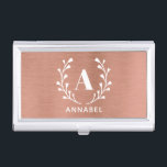 Rose Gold  Monogram Any Initial & Name Custom Business Card Holder<br><div class="desc">Personalise with your own initial. © Gorjo Designs. Made for you via the Zazzle platform.</div>