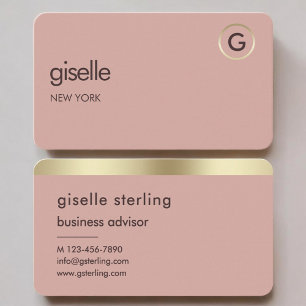 Rose Gold Monogram  Business Card