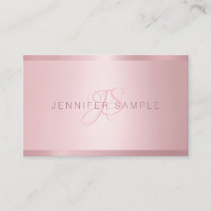 Rose Gold Monogram Modern Simple Template Business Card