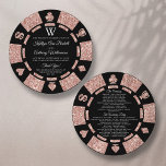 Rose Gold Monogram Poker Chip Casino Wedding Programme<br><div class="desc">Celebrate in style with these modern and very trendy wedding programs. The design is easy to personalise with your special event wording and your guests will be thrilled when they see these fabulous programs.</div>