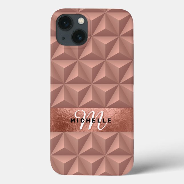 Rose Gold Monogrammed Luxury Pattern Case-Mate iPh Case-Mate iPhone Case (Back)