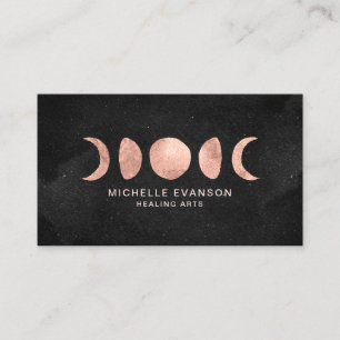 Rose Gold Moon Phases Astrology Business Card