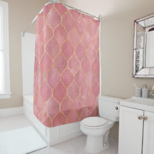 Rose Gold Moroccan Shower Curtain