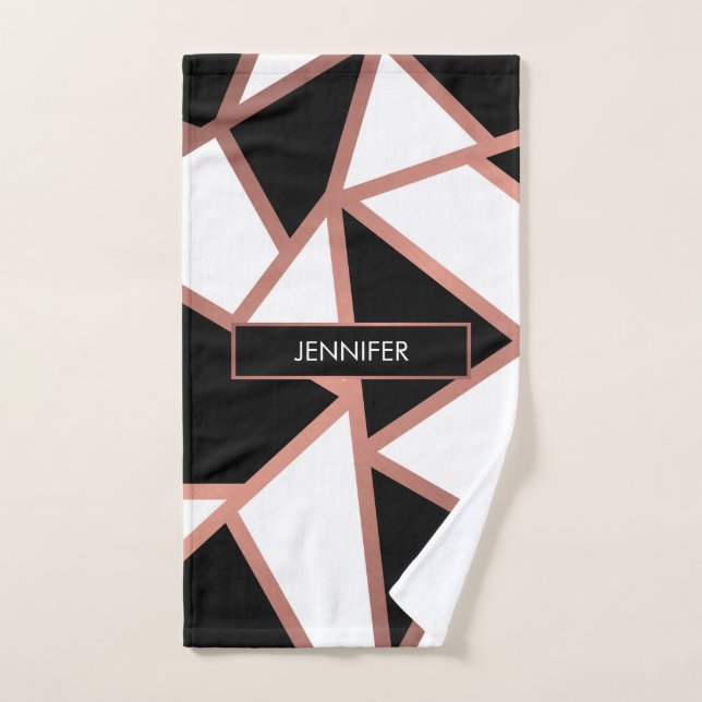 Rose Gold Mosaic Bath Towel Set (Hand Towel)
