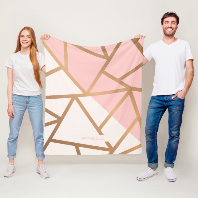 Rose Gold Mosaic Fleece Blanket (In Situ)