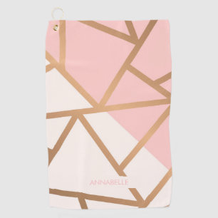 Rose Gold Mosaic Golf Towel