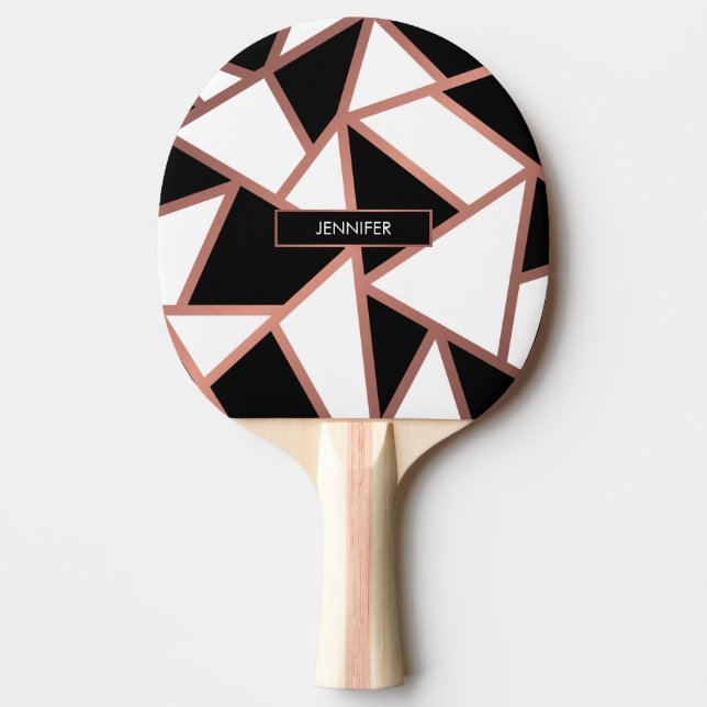Rose Gold Mosaic Ping Pong Paddle (Front)