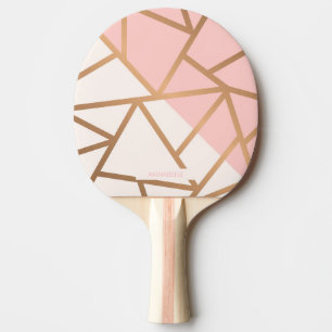 Rose Gold Mosaic Ping Pong Paddle