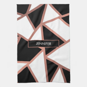 Rose Gold Mosaic Tea Towel