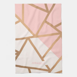 Rose Gold Mosaic Tea Towel