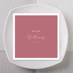 Rose Gold Mr & Mrs Wedding Custom Names Napkin