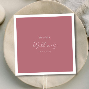 Rose Gold Mr & Mrs Wedding Custom Names Napkin
